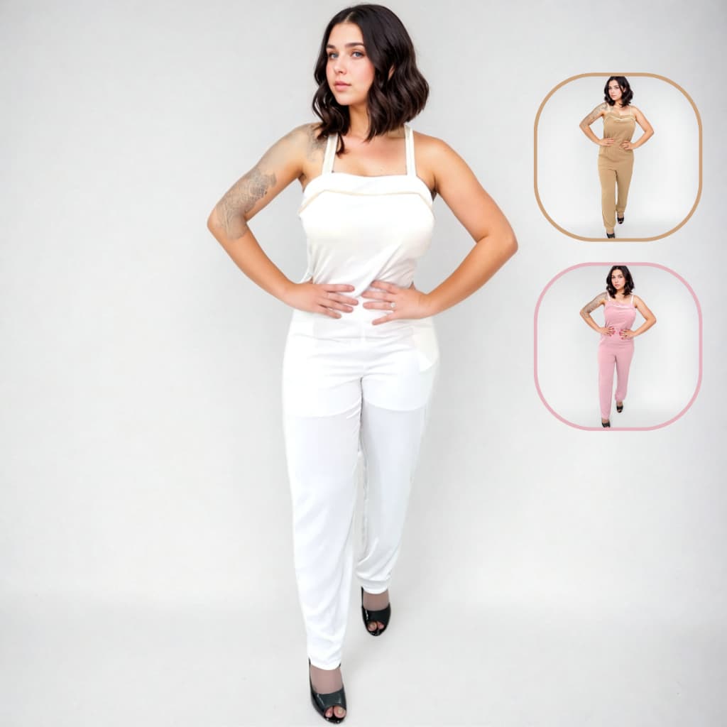Macacão Feminino Longo Pantalona Viscose Soltinho Social
