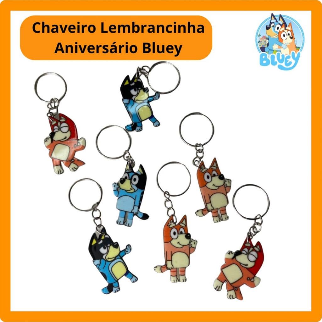 chaveiro Bluey e Bingo  lembrancinha Tema aniversário Festa bluey e bingo