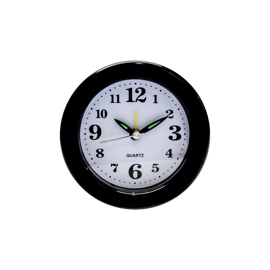 Relógio Despertador Redondo Preto Clássico de Mesa CZ230798