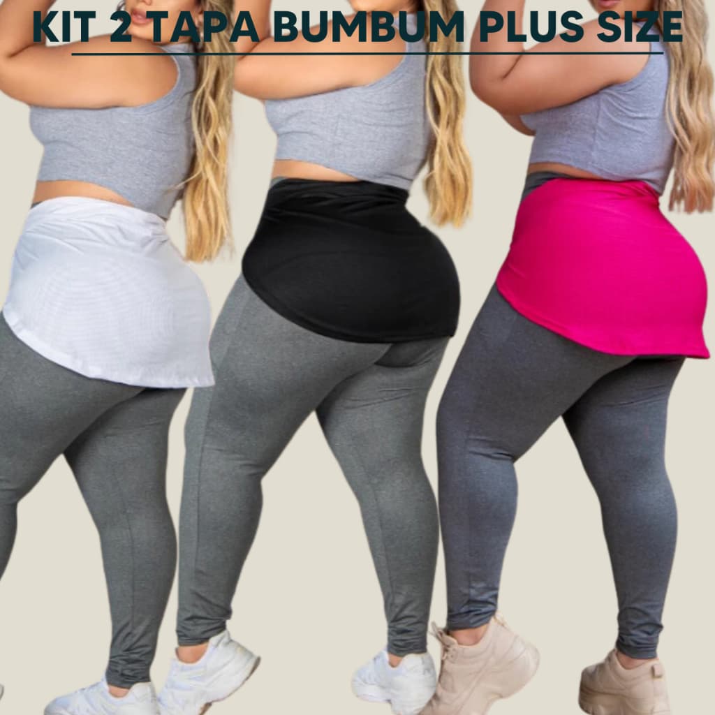 2 Tapa Bumbum Plus Size P ao G4 Diversas Cores Treino Academia Caminhada