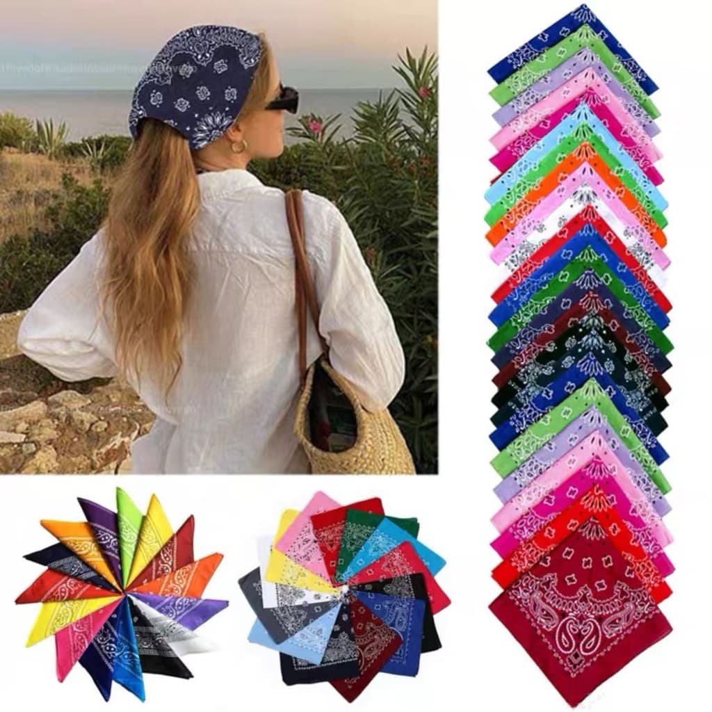 KIT 6/4/3 Bandana Rock Lenço Estampada Barato Varias Cores Moda Adulto/55cm*55cm