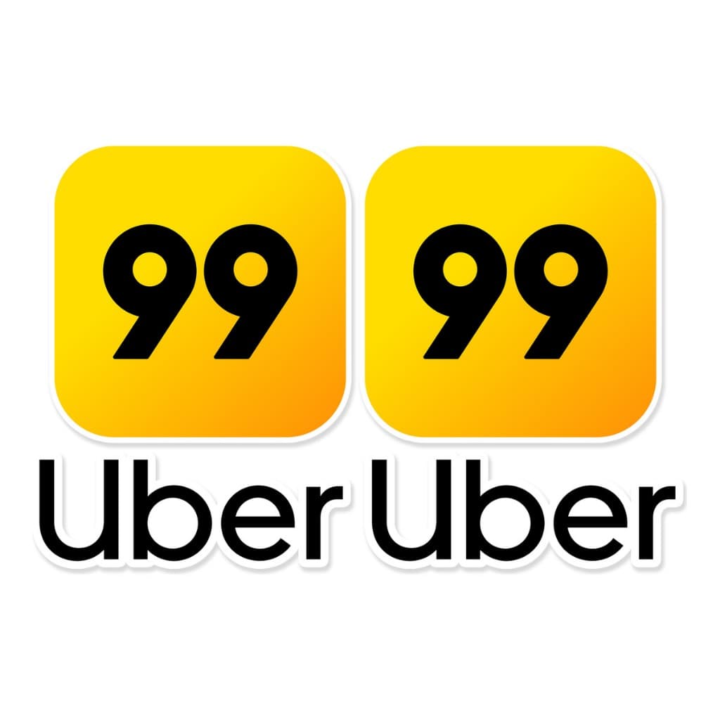 Kit 4 Adesivos 99 Uber Motorista de Aplicativo Carro Automotivo Taxi