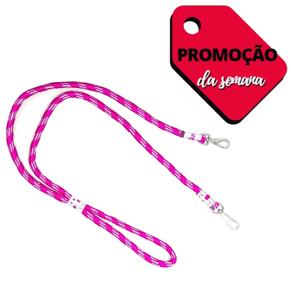 Guia Roliça 12mm x 1mt ou 1,5mt Com Presilha Dupla Para 2 Cães Reforçado e Resistente
