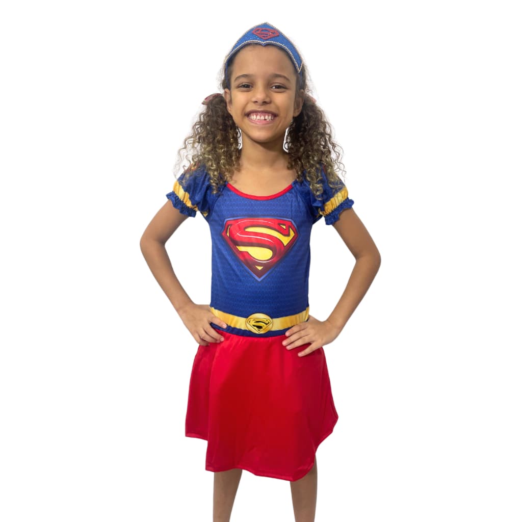 Fantasia Infantil Da Supergirl Vestido Roupa Infantil Princesa