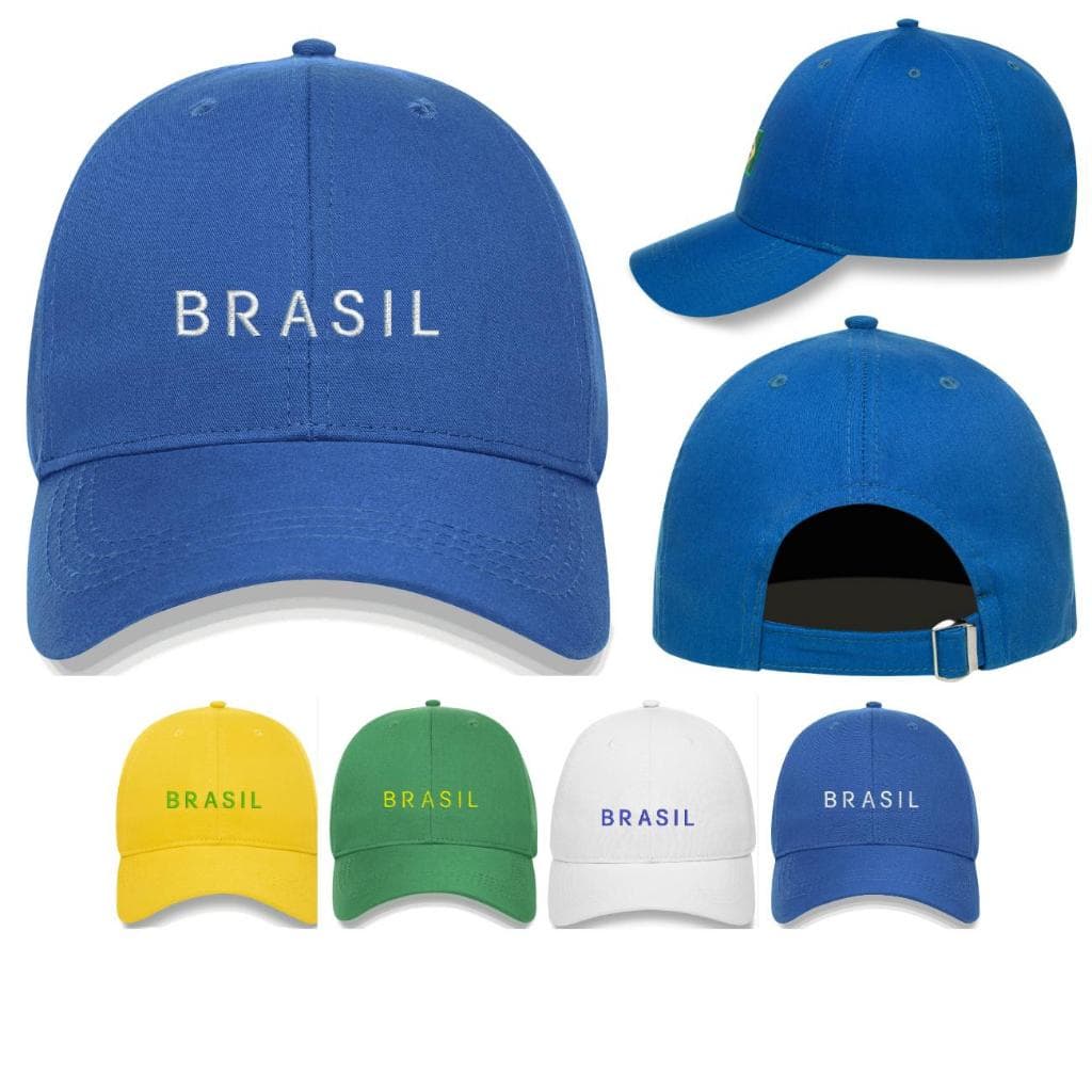 Boné Brasil Básico Seleção Bordado Aba Curva
