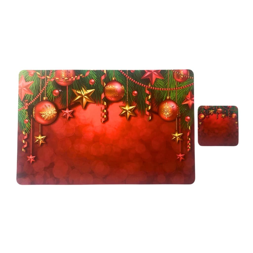 🎄 Jogo Americano Natal – Kit com 2 Jogos Americanos + 2 Porta-Copos (Vários Modelos) 🎄