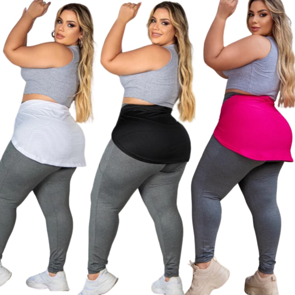 3 Tapa Bumbum Plus Size P ao G4 Diversas Cores Treino Academia Caminhada