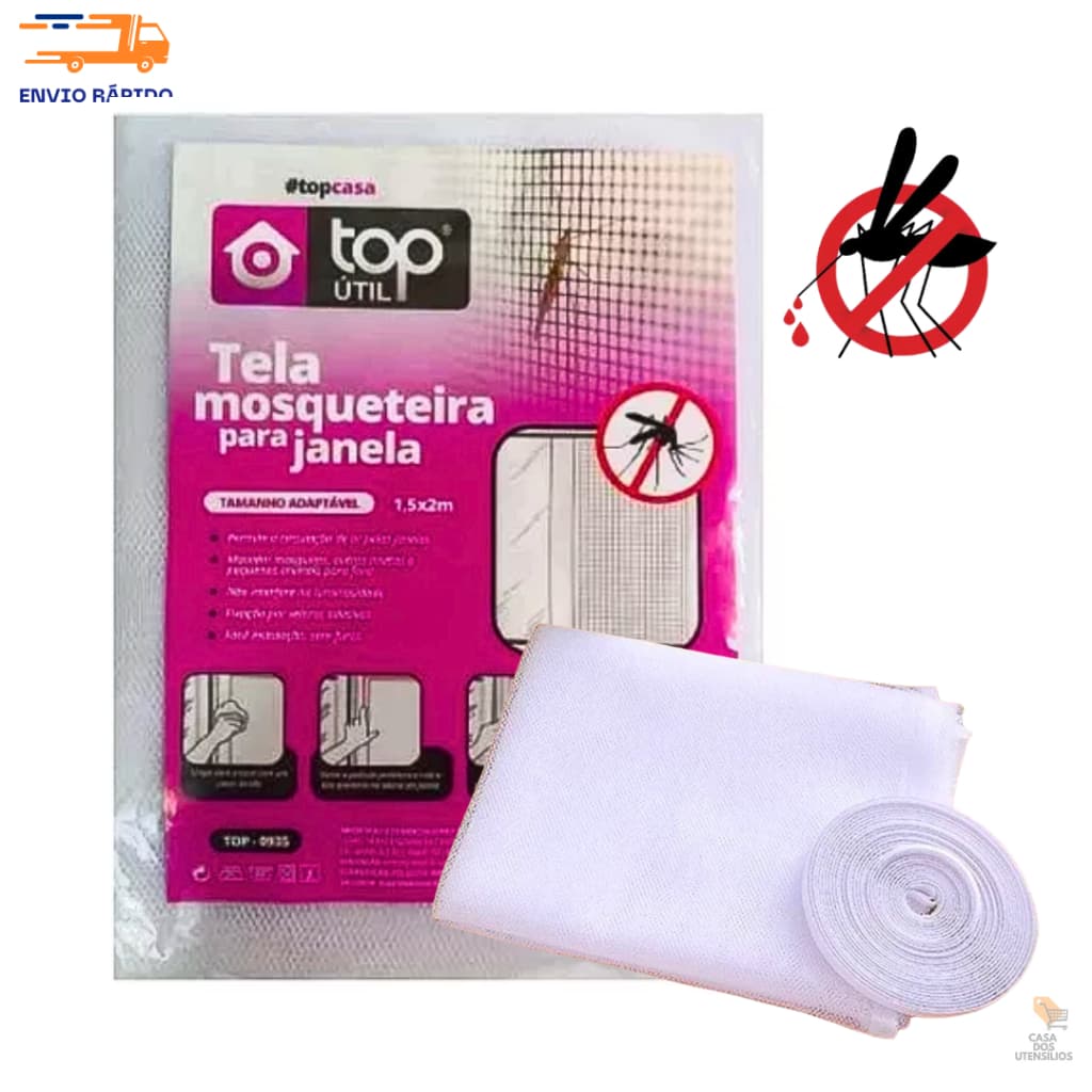 Tela Mosqueteira para Janela Anti Insetos Velcro Ajustável
