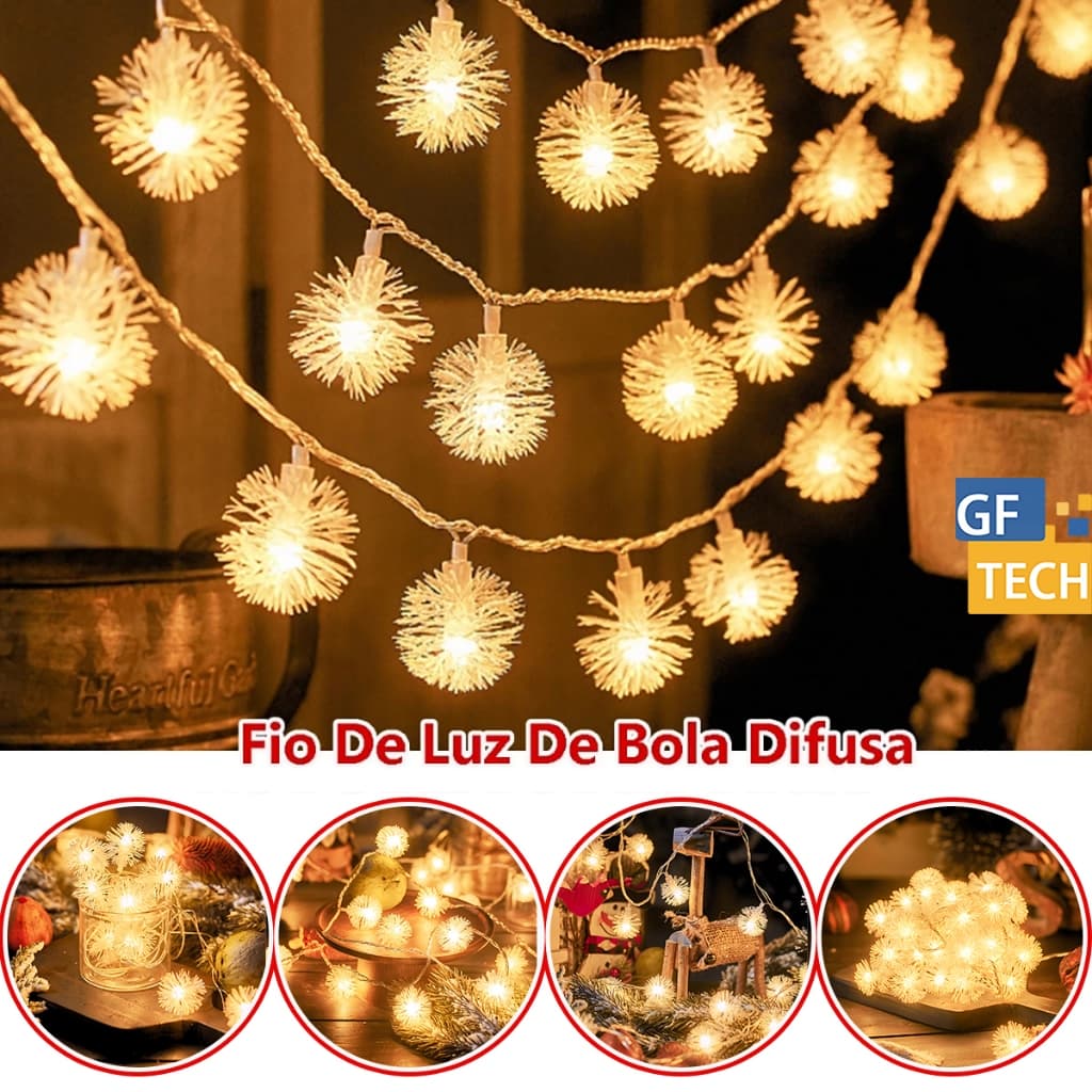 Cordão Varal Fio De Luz Luminoso Pisca Pisca Natalina 6M USB LED Decoração De Natal Para Casa