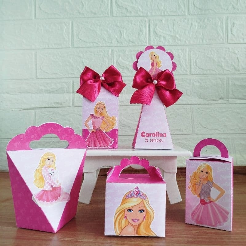 Kit Festa Caixinhas Personalizadas Lembrancinhas Barbie- Pegue e Monte
