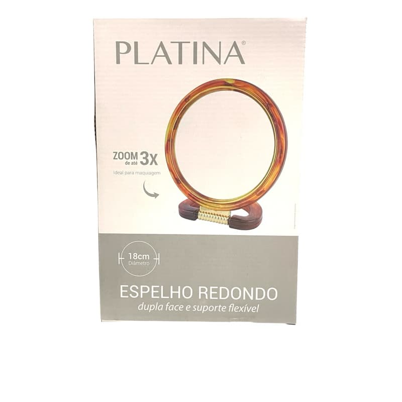 Espelho Redondo Dupla Face e Suporte Flexível 18 cm Aumento 3 vezes