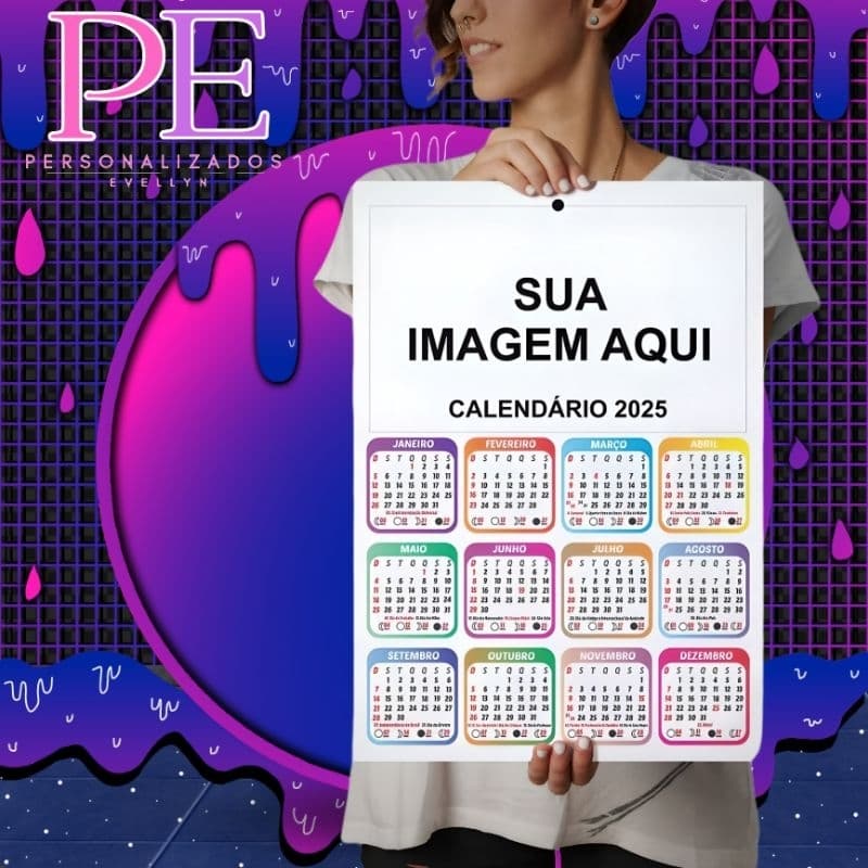 15 unds de Calendários Personalizados (Tamanho A4)