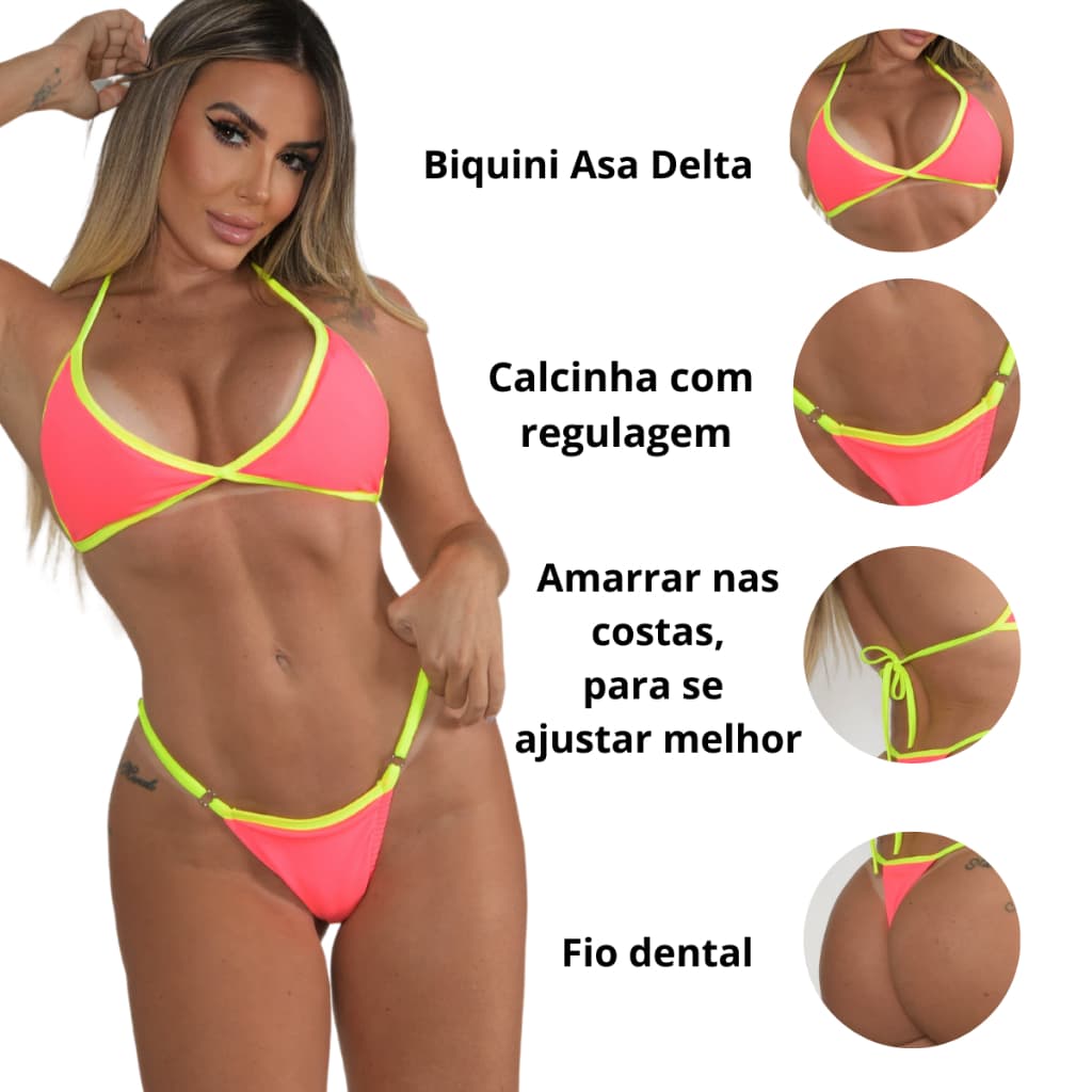 Biquíni Neon Asa Delta Amarração Com Bojo Blogueira