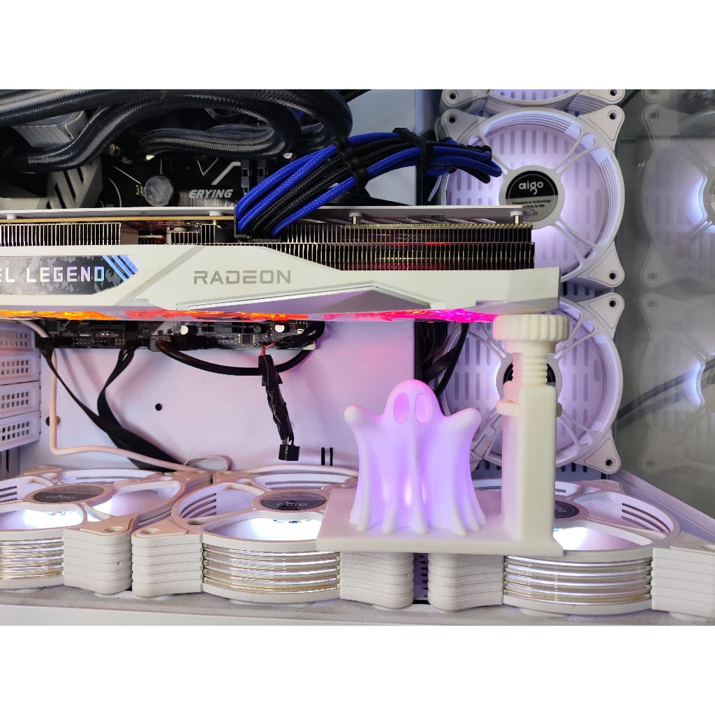 Suporte Ajustável Para Placa de Video GPU Ghost Fantasma RGB Conector USB