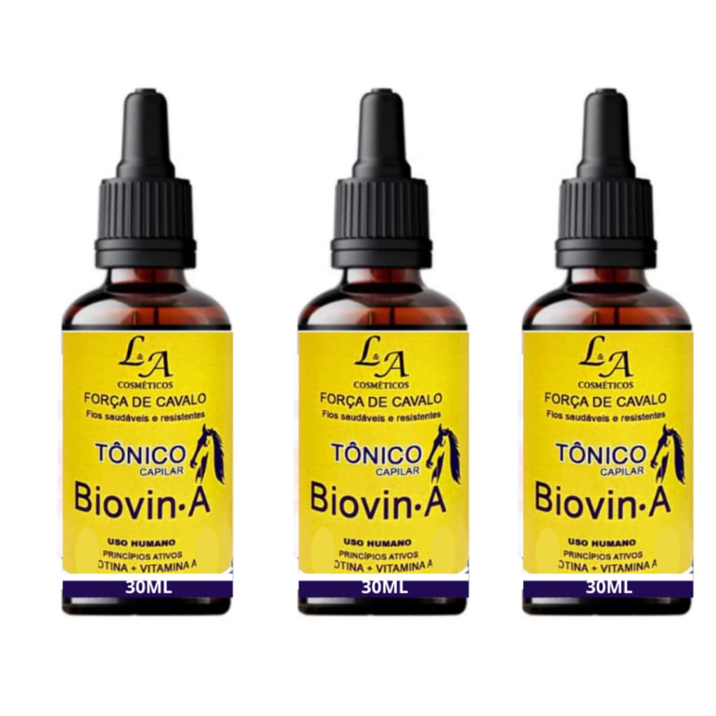 3 Tônico de Crescimento Acelerado Força de Cavalo Biovin-A Spray  30 ml