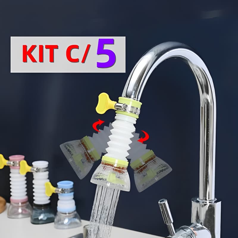 Chuveirinho Bico Retrátil Giratória 360° Filtro De Água Arejador Torneira Promoção(Com Filtro De Partículas)