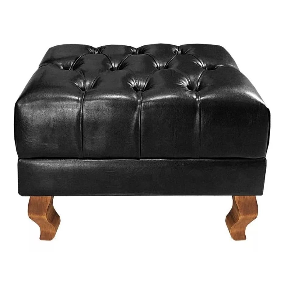 Puff Banqueta Capitonê Chesterfield Apoio Para Os Pés