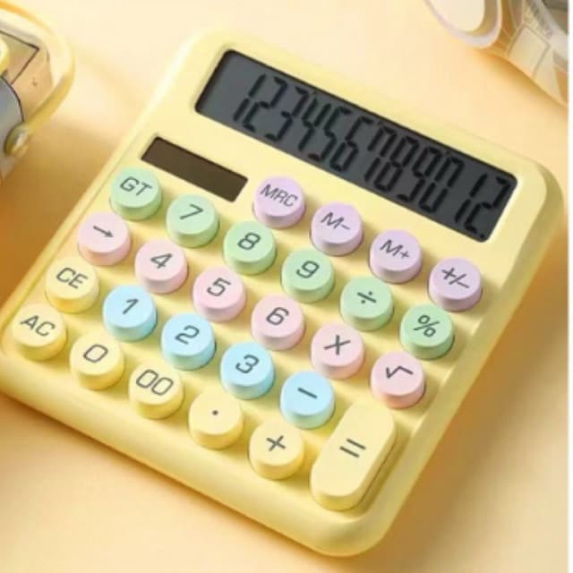 Calculadora Digital Ygano 12 Dígitos com Dupla Alimentação (Solar e Bateria) Estilosa