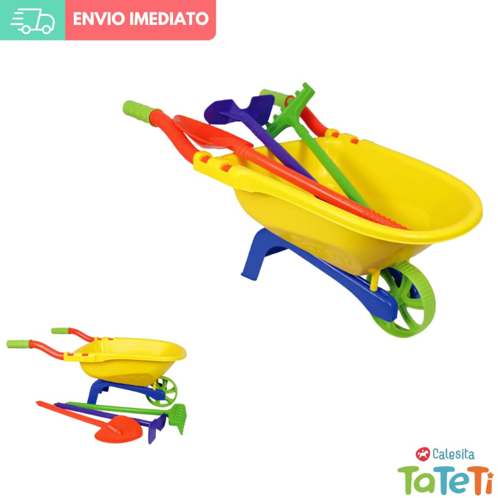 Carrinho de Mão Brinquedo Praia Jardim Carriola Tateti