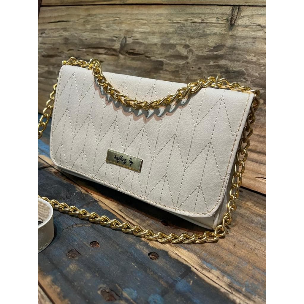 Bolsa Casual Media Transversal de Ombro Reforçada Rafhig Feminino/feminina alça Corrente Bordada