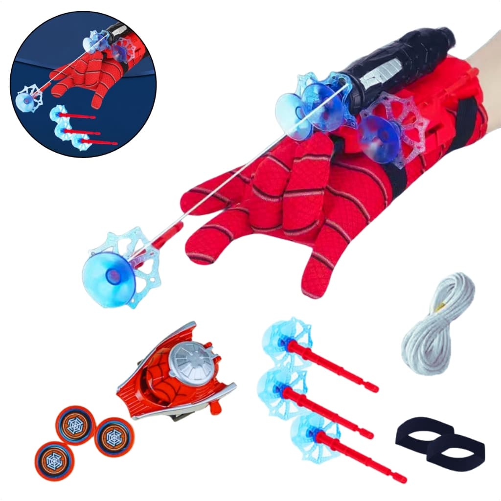 Luva Lança Dardos Tipo Homem Aranha Homem De Ferro Brinquedo
