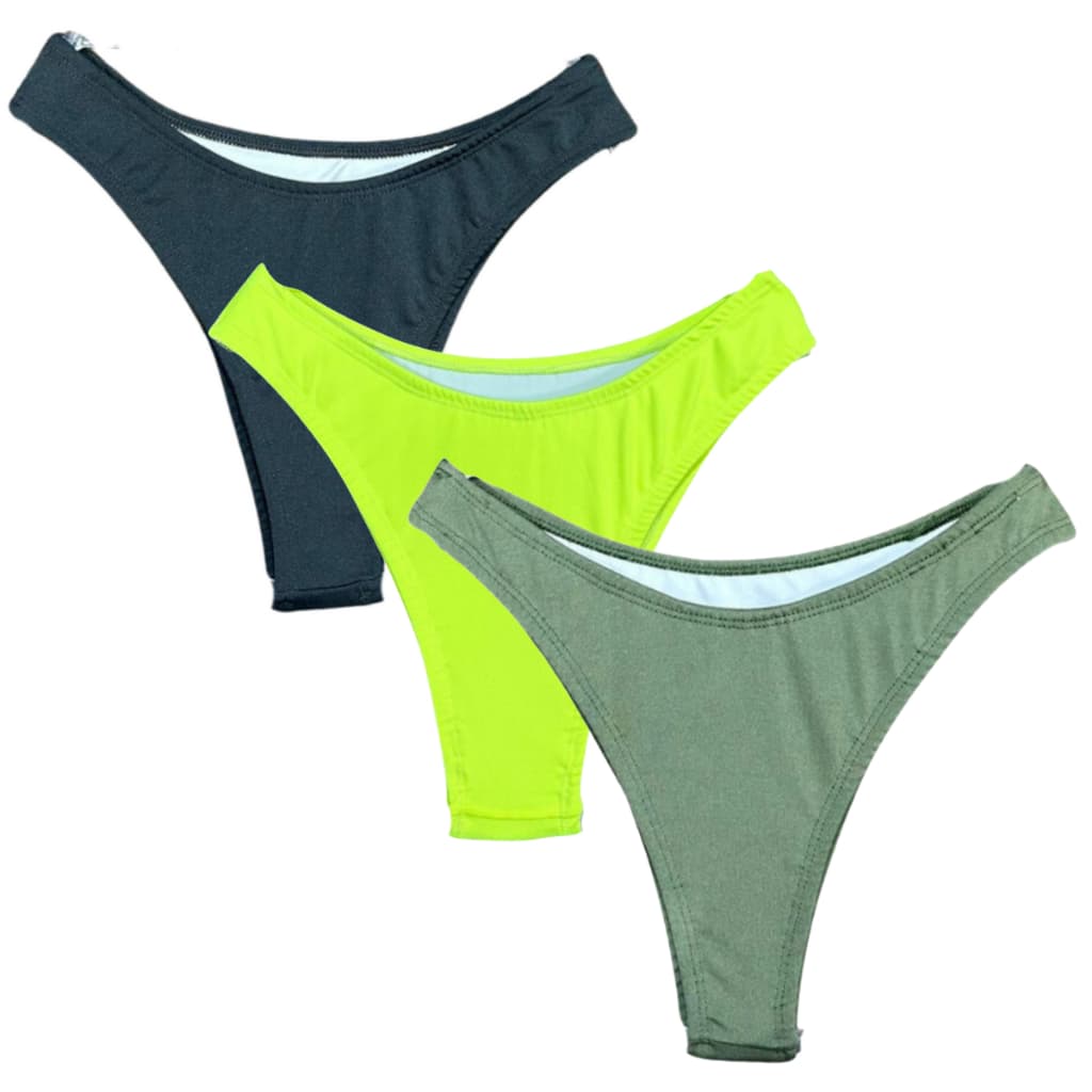 KIT 3 Calcinha Biquini Feminino Aviador Asa Delta Com Forro Moda Praia Verão Calcinha asa delta