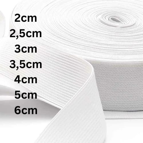 Elástico de Embutir 25 Metros para Costura e Confecção de Roupas, Acessórios e Moda