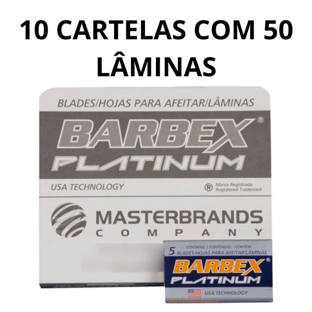 Lâmina Para Barbear Barbex Platinum 10 Cartela C/50 Unidades (500 lâminas)