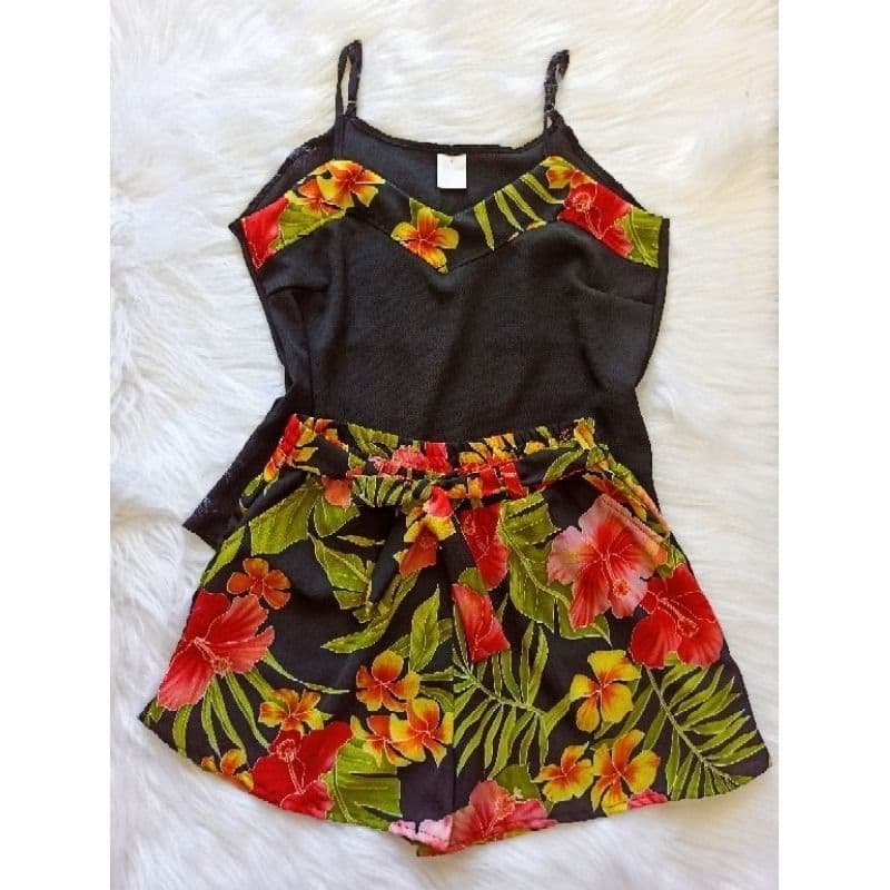 1 Conjunto P M G GG Verão Short com bolsos e Regata ajustável lançamento modinha