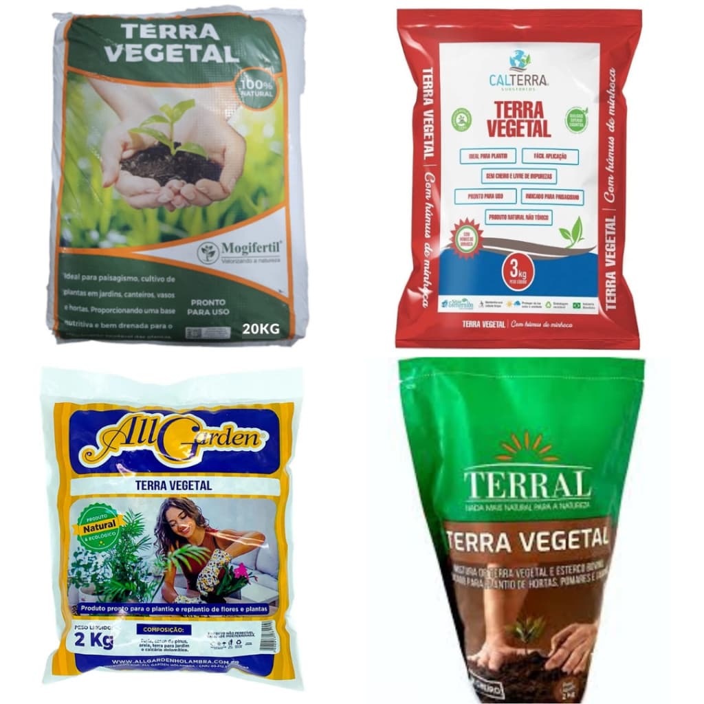 Terra Vegetal adubada 2kg a 20kg Grandes Marcas