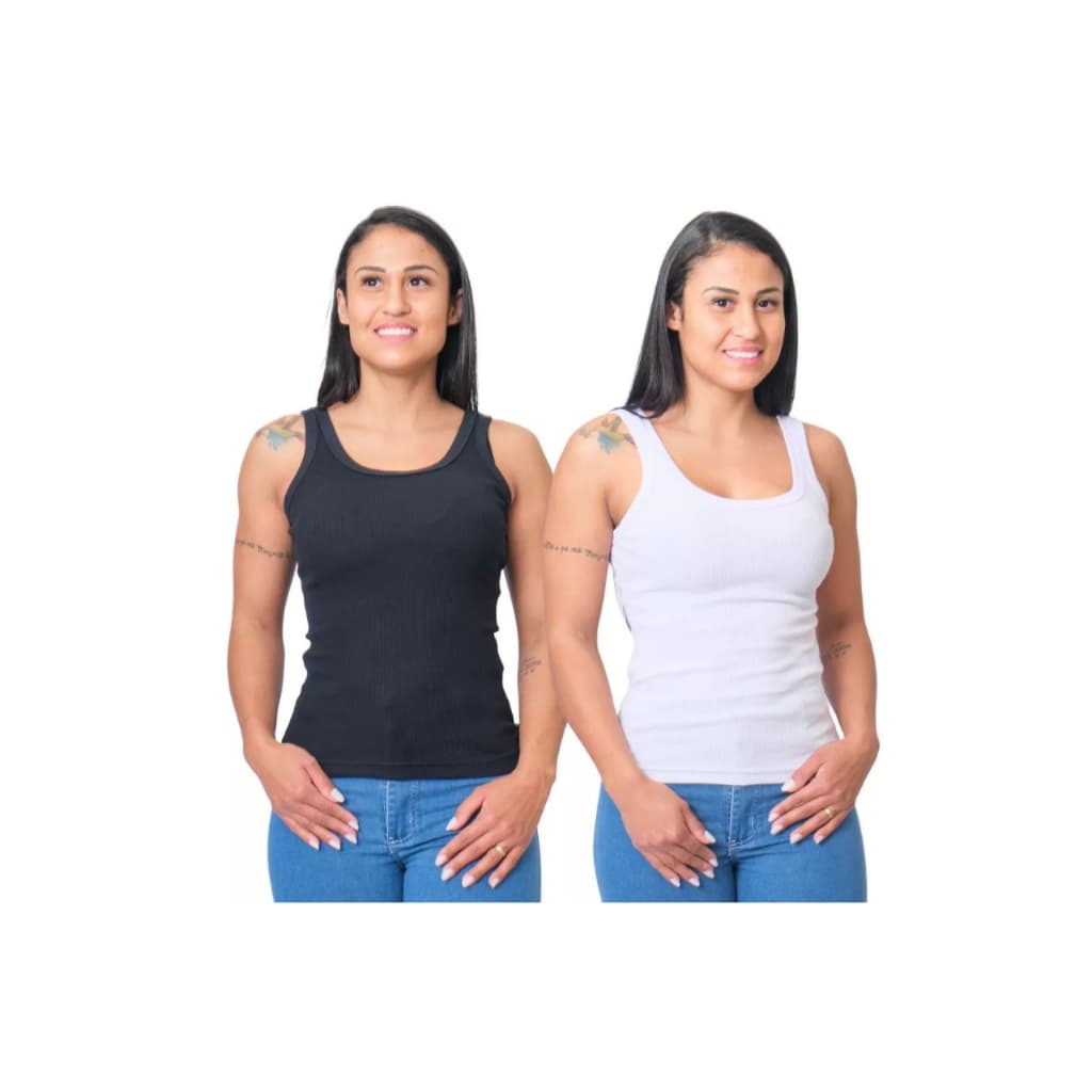 Kit 2 Regatas Feminina Algodão e Elastano
