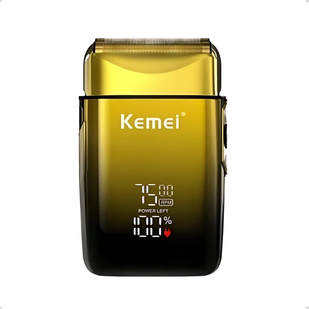 Máquina Barbear Shaver Kemei KM TX10 LED Tecnologia Avançada Cortes Rápidos