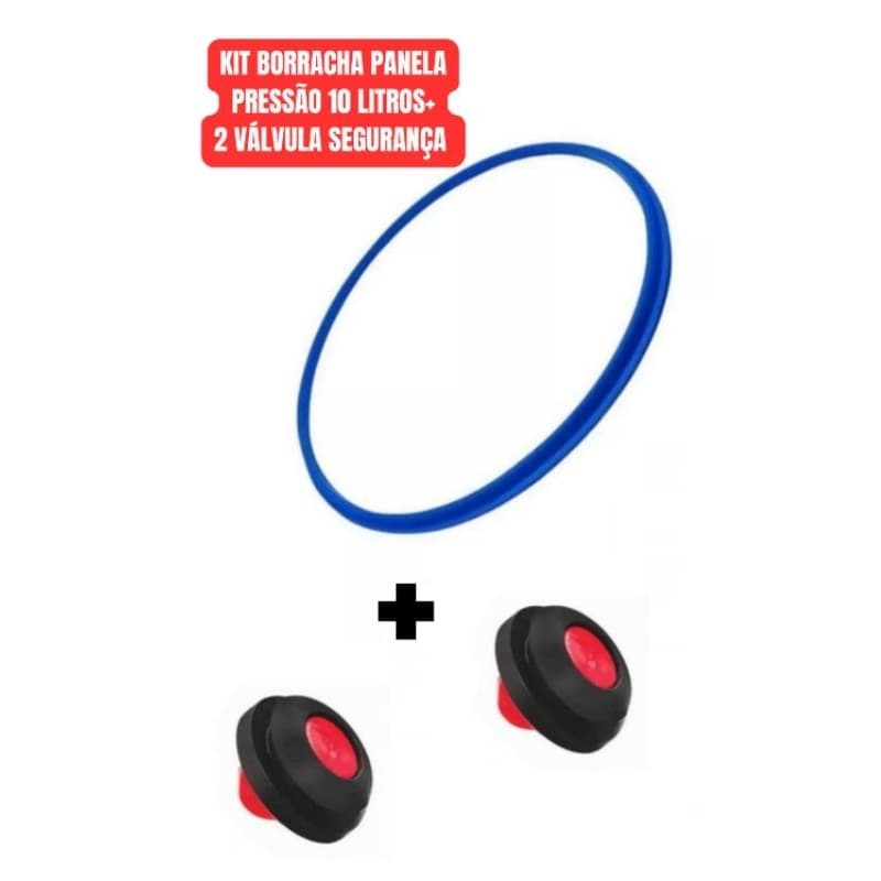 Borracha Panela De Pressão 10 Litros + 2 Válvulas De Segurança Silicone Multiuso