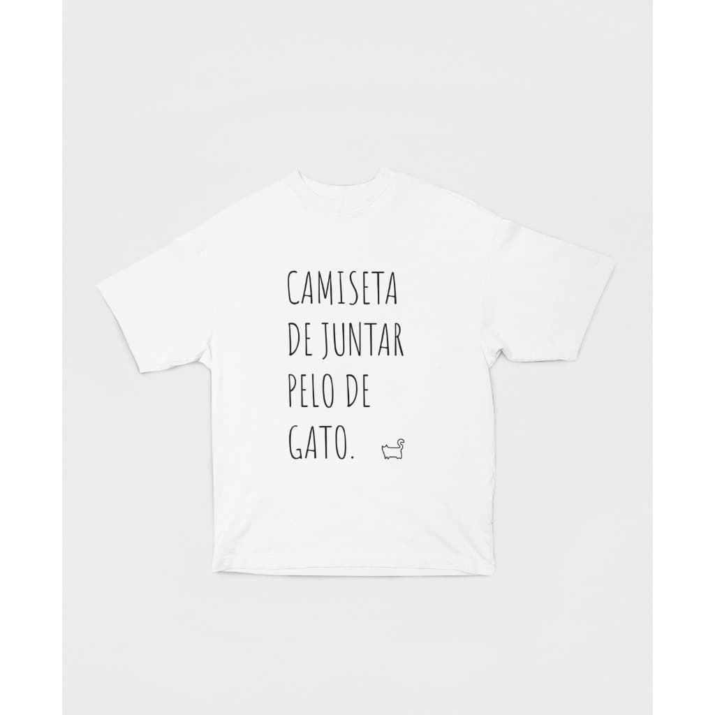 Camisa Camisão Oversized Pelo de Gato Estampa Frase Pet 100% Algodão Fio 30.1 Confortável Estilosa