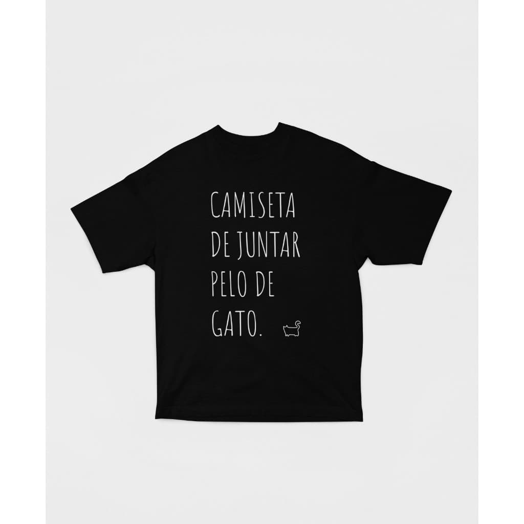 Camiseta T-Shirt Oversized Pet Estampada Frase Pelo de Gato Alta Qualidade Estilosa Confortável