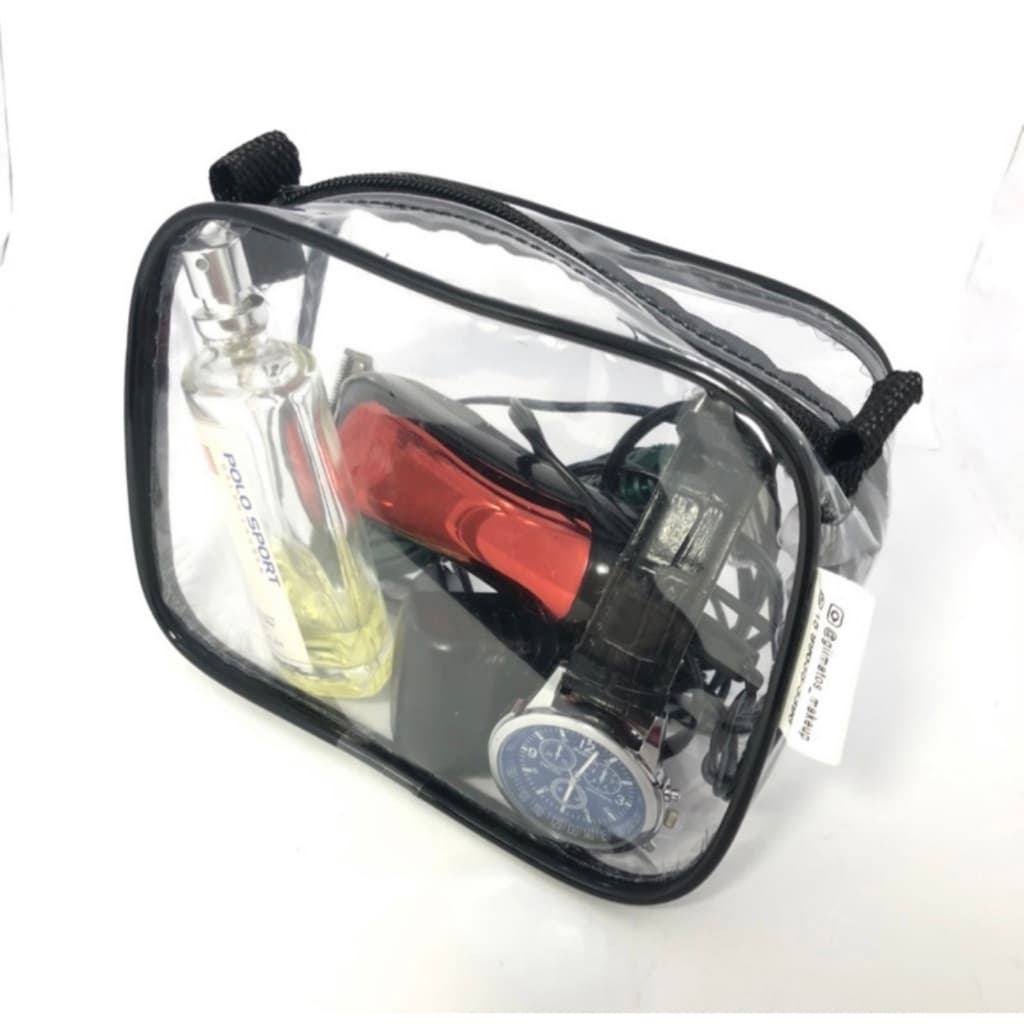 kit 5 MINI necessaire transparente e PRETA para viagem 15x12x7, maquiagem ,esmalte ,(remédios)