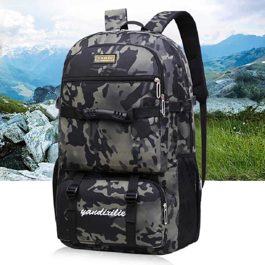 Mochila  Camping Camuflada Impermeável Reforçada e confortável e Espaçosa Para Trilha Acampamento Viagem Resistent
