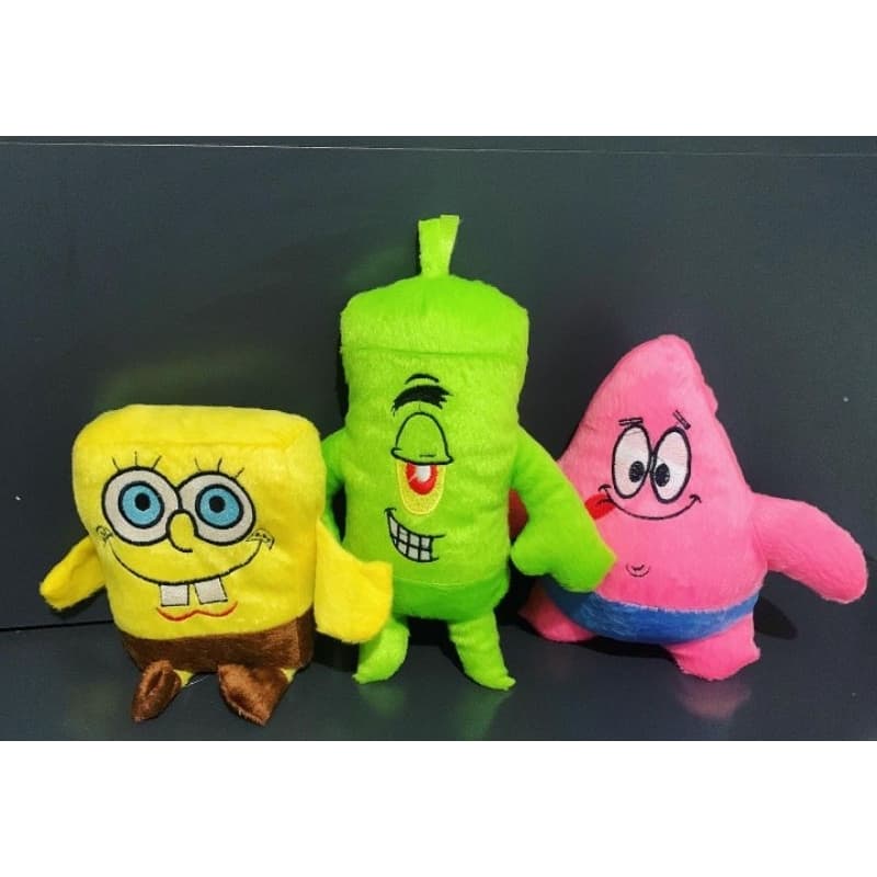 BOB ESPONJA, PATRICK E PLANKTON PELÚCIAS LINDAS E FOFAS