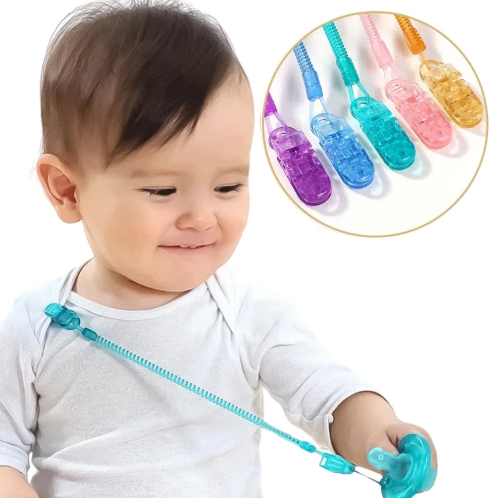 Kit 2 Prendedor de Chupeta Bico Mam Buba Silicone Avent Philips Kuka Nuk Lolly Lillo Modelo Mola Universal Para Todas as