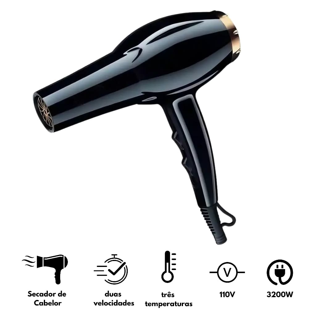 Secador de Cabelo 110v Profissional 3200W