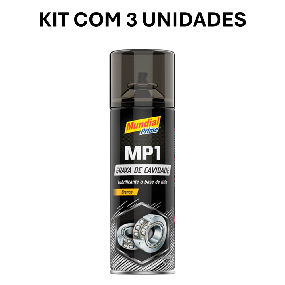 KIT COM 3 GRAXA BRANCA SPRAY ALTA TEMPERATURA 300ML MUNDIAL PRIME - MELHOR PREÇO ATACADO