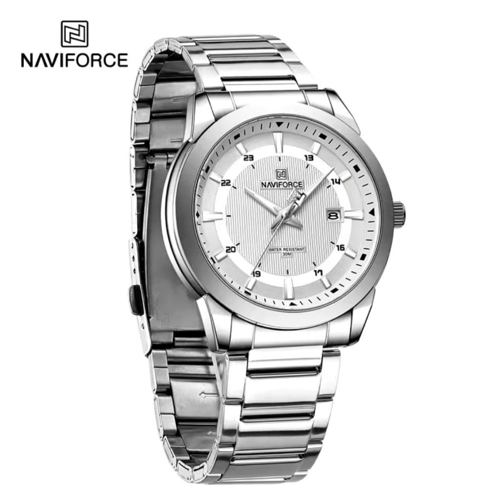 Relógio de Pulso Masculino NAVIFORCE 8029 Quartzo Aço Inox Data à Prova d’Água - Original e Com Garantia