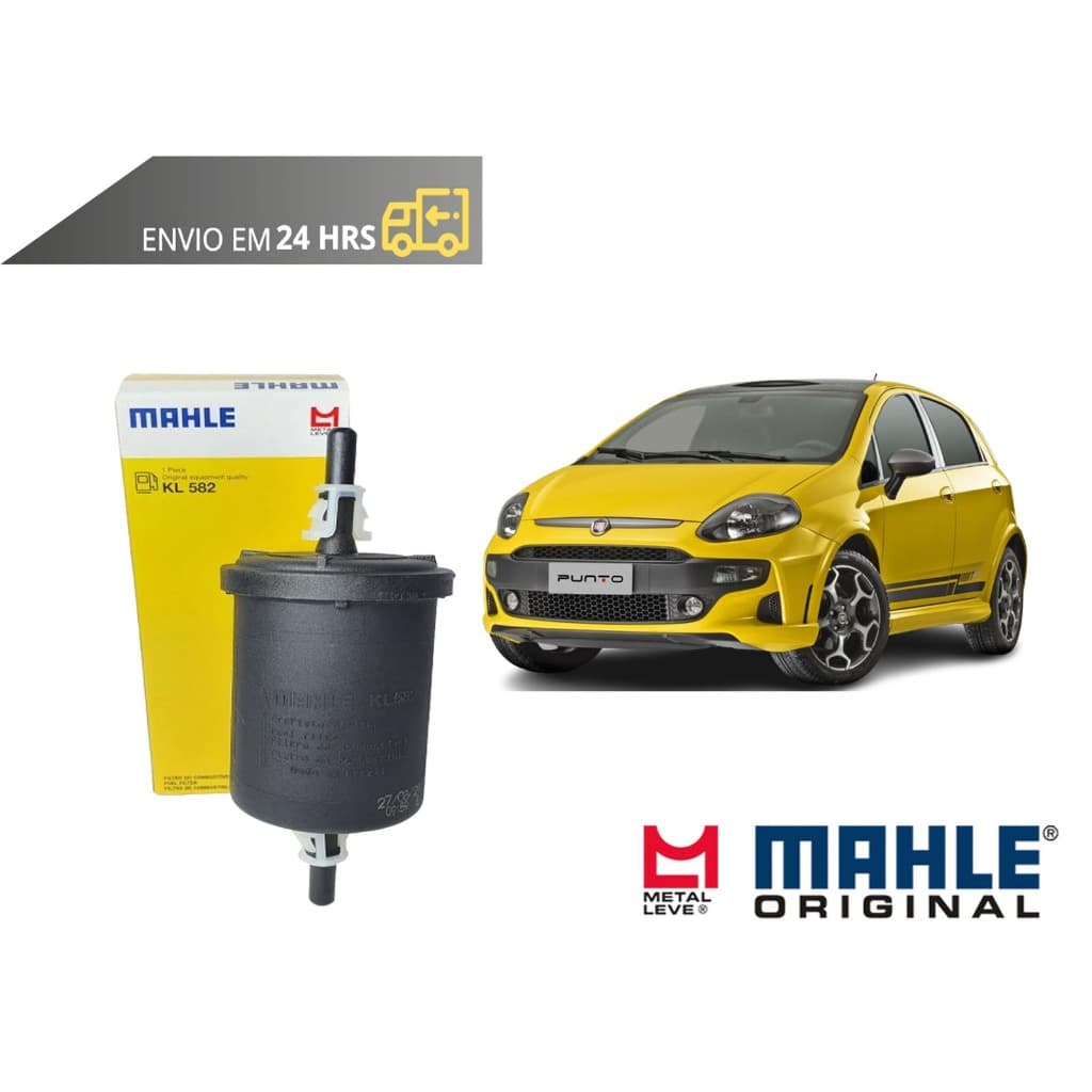 Filtro de Combustivel Fiat Punto todos de 2007 a 2017 Original Mahle Metal leve