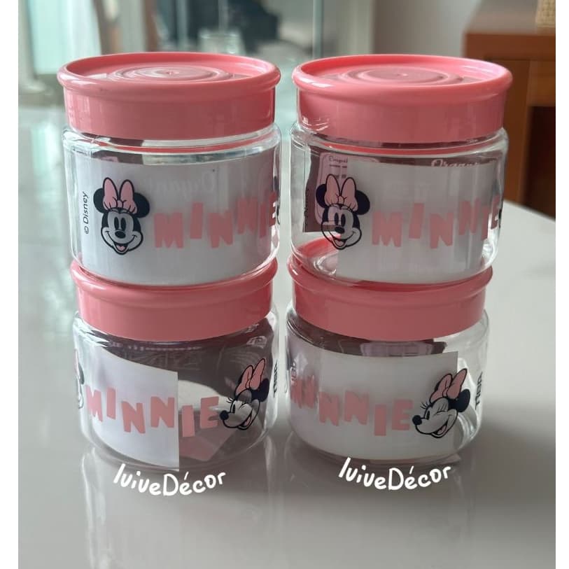 kit com 4 Organizador porta temperos doces medicamentos Multiuso Minnie Rosa 160ml