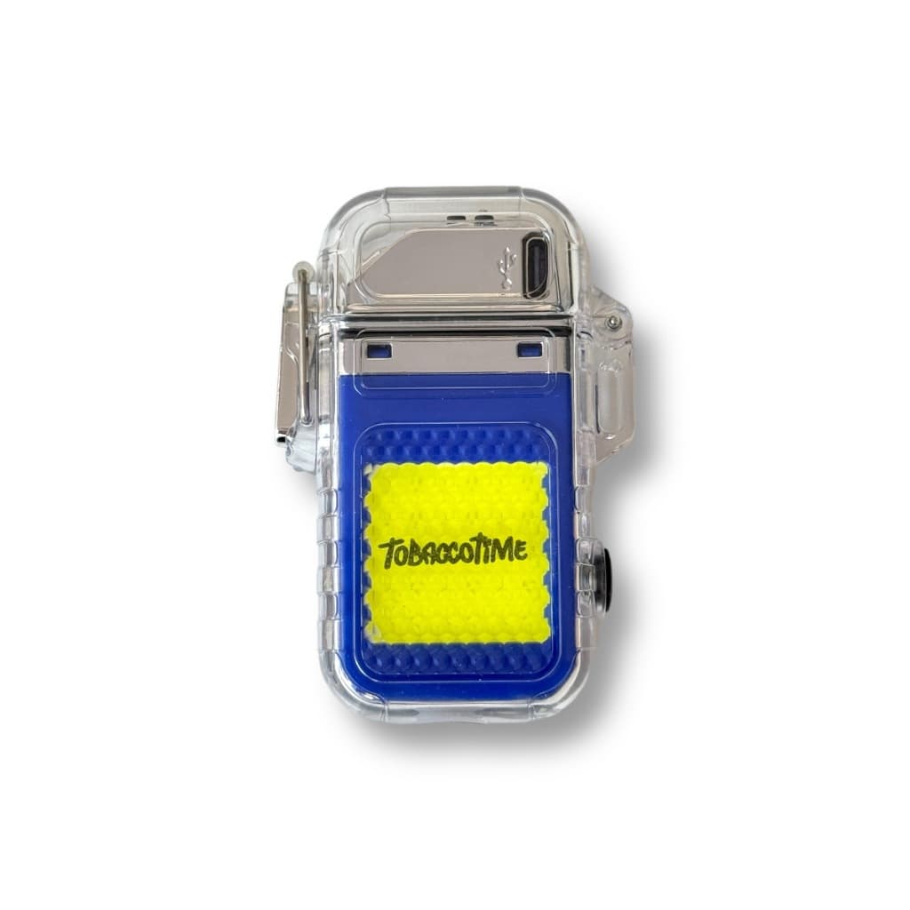 Isqueiro de Plasma Recarregável com Raio Duplo e Luz LED – Cor Azul