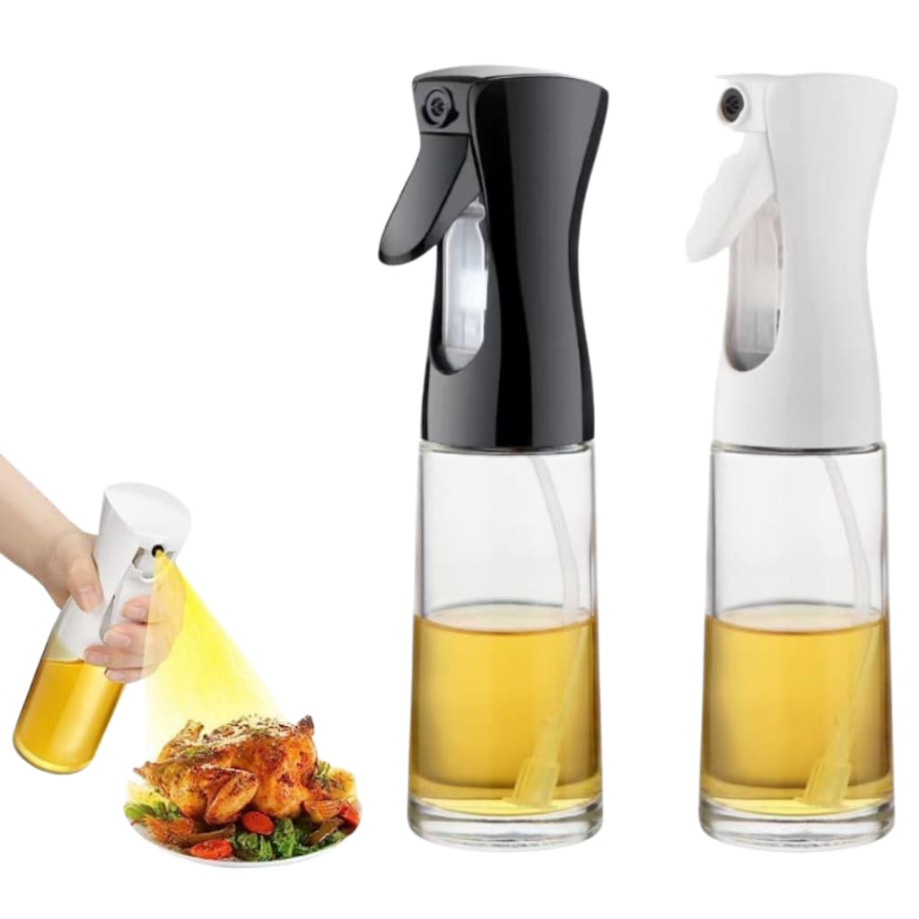 Kit 1 ou 2 Dispenser Spray 220ml Azeite Borrifador Temperos Vinagre Azeite Óleo Cozinha Churrasco Cores Sortidas