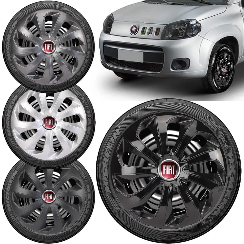 Black Friday 4 Carlotas Esportivas Velox aro 13/14/15 Compativel com Palio Siena Uno Stilo 1995 á 2023