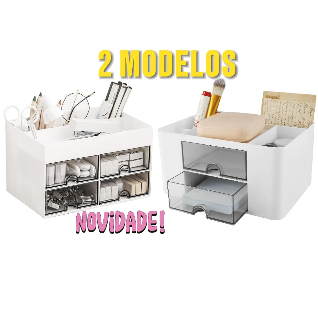 Organizador Mesa Maquiagem Multiuso Com Gavetas Porta Lapis Escritorio