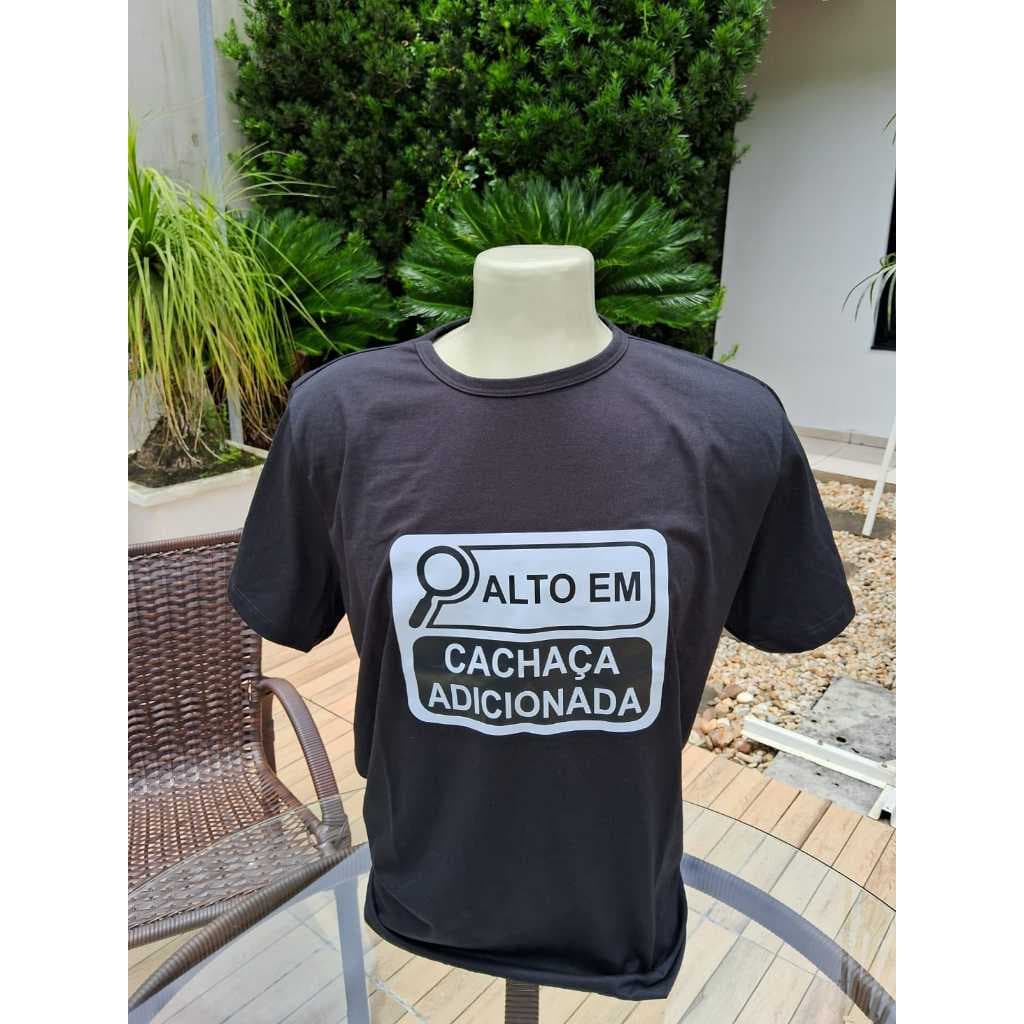 Camiseta Masculina Estampada Verão -  Com Frase Alto Teor Em Cachaça