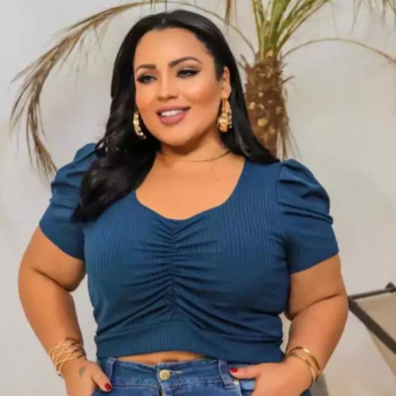 Cropped Feminino Plus Size Manga Princesa – Suplex Canelado Premium, Elegante e Flexível